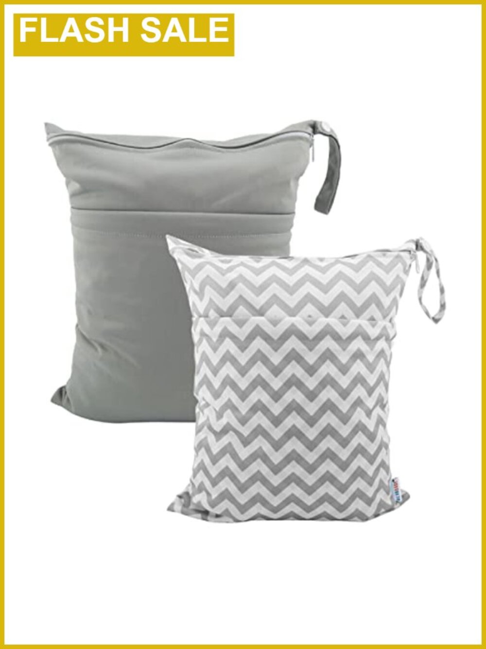 Waterproof Reusable Cloth Diaper Wet Dry Bag Two Zippered Pockets